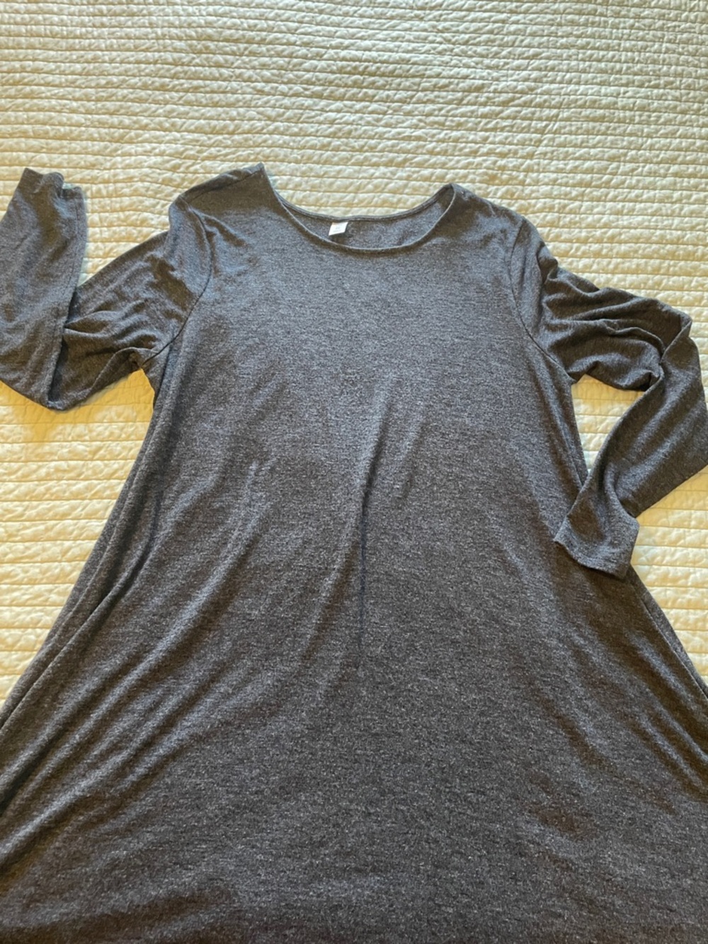 Women's Charcoal Gray Long Sleeve Swing Dress